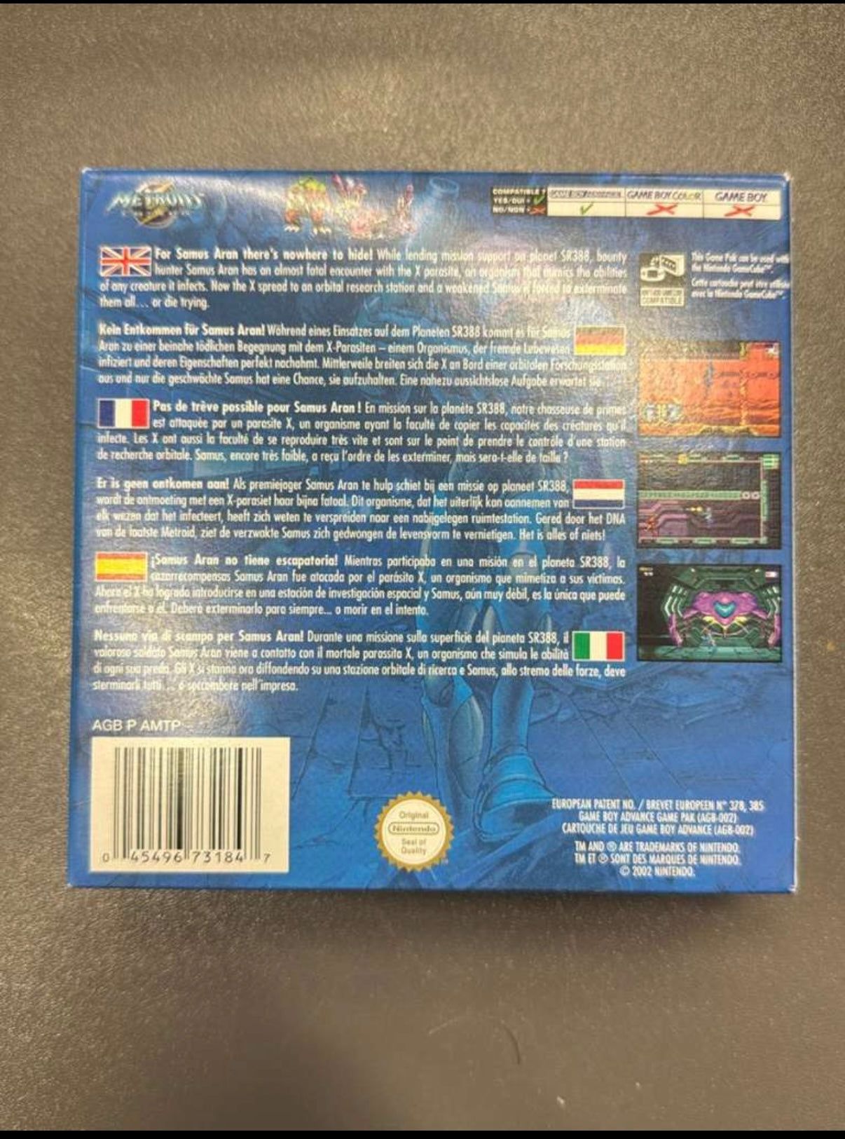 Metroid Fusion OVP CiB Top Zustand