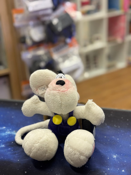 Diddl Lila Latzhose gelbe Knöpfe