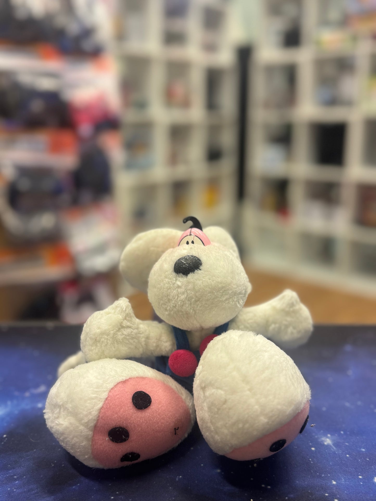 Diddl blaue Hose pinke Knöpfe