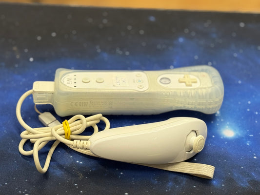 Ensemble de télécommande et de détection de mouvements Nintendo Wii blanc